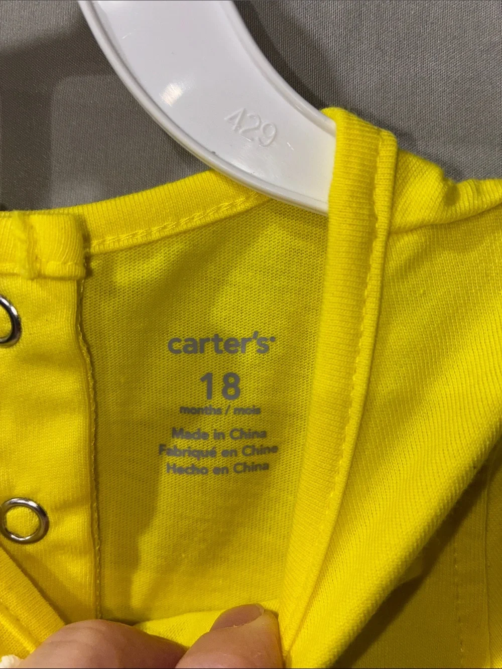 Carter's Yellow Floral-Trim Tank Top With Faux Denim Leggings